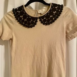 Kate Spade shirt-sleeve sweater/shirt with necklace detail